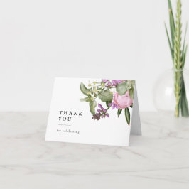 Rosa Blomsterträdgård Bröllopsdusch Tack Kort