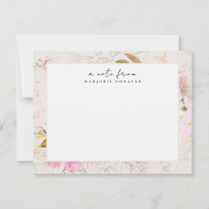 Rosa Blomsterträdgård Personlig Stationery Anteckningskort