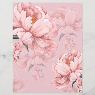 Rosa blomvägg papper.