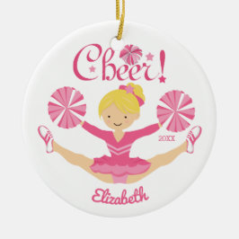 Rosa Blond Cheerleader Personlig Ornament