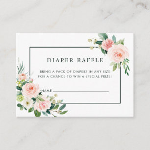  Rosa Bloom Baby Shower Raffle Biljett Tilläggskort