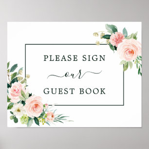  Rosa Bloom Guest Bok-signatur Poster