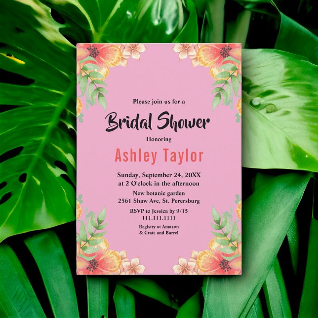  Rosa Bloom Ro Blommigt, sommartid, Möhippa Inbjudningar (Skapare uppladdad)