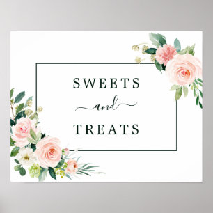 Rosa Bloom Sweets and Treats Dessert-tecken Poster