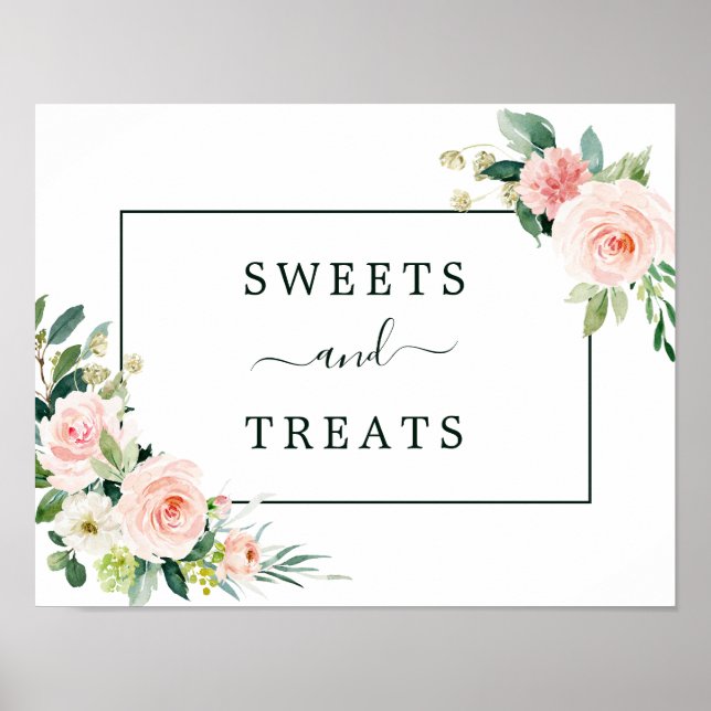  Rosa Bloom Sweets and Treats Dessert-tecken Poster (Framsidan)