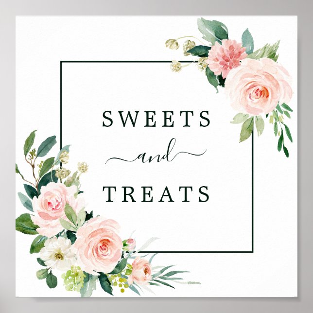  Rosa Bloom Sweets & Treats Dessert Bord Poster (Framsidan)