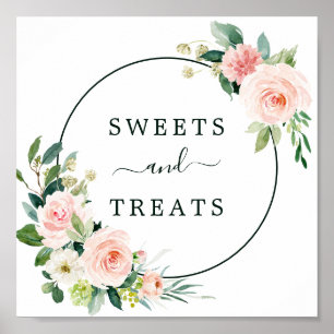 Rosa Bloom Sweets & Treats Dessert-tecken Poster