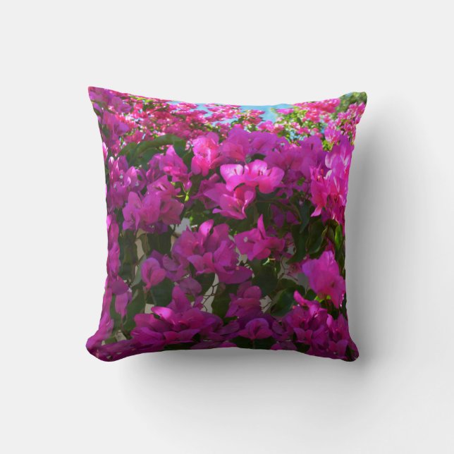 Rosa Blooming Bougainvillea Flowers, Cushion Kudde (Framsida)