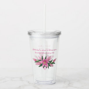Rosa Blooming Lilies Baby Shower Take Away Mugg