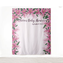 Rosa Blooming Lilies Omgivande bakgrundsdroppe