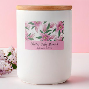 Rosa Blooming Lily Mat Etiketter