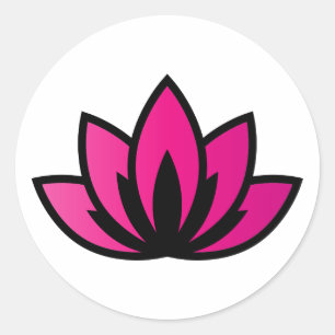 Rosa Blooming Lotus Flower-symbol Runt Klistermärke