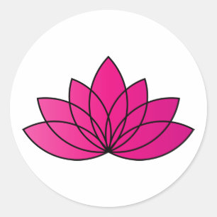 Rosa Blooming Lotus Flower-symbol Runt Klistermärke