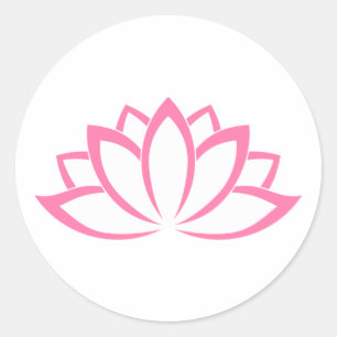 Rosa Blooming Lotus Flower-symbol Runt Klistermärke