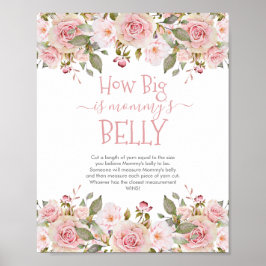 Rosa Blooms Blommigt Hur stor är Mamma Belly Game Poster