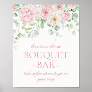 Rosa Blooms Blommigt Hydrangea Möhippa Bouquet Pub Poster