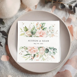 Rosa Blooms Bröllop Napkins Pappersservett
