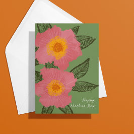 Rosa Blooms Modern Mors dag Card Tack Kort