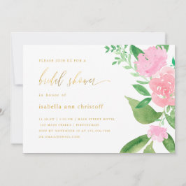 Rosa Blooms och Calligraphy Bröllop Möhippa Inbjudningar