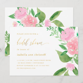 Rosa Blooms och Calligraphy Bröllop Möhippa Inbjudningar