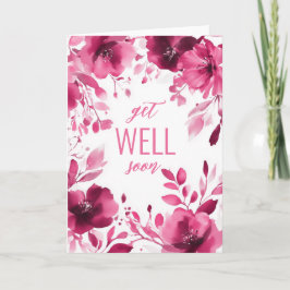 Rosa Blooms Watercolor GET WELL SOON ANPASSNINGSBA Kort