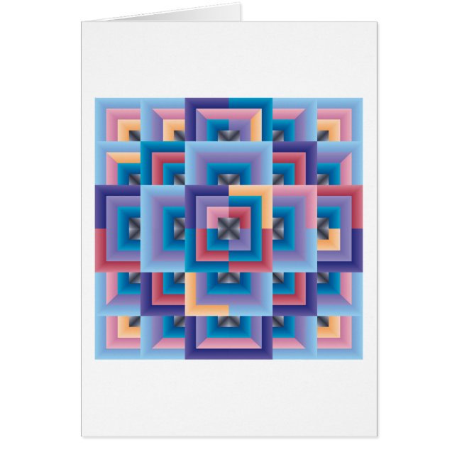 Rosa Blue Abstrakt Hälsningskort (Framsidan)