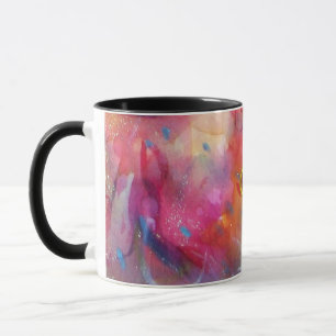 ROSA BLUE ABSTRAKT MED RED RUBY MUGG