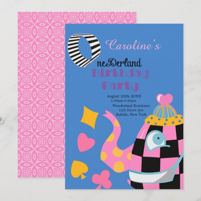 Rosa Blue Alice i underlandet 1:a. Födelsedagsfest (Fram/baksida)