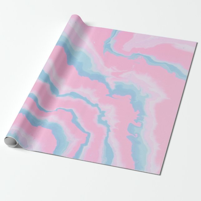 ROSA BLUE AND WHITE ABSTRAKT ART PRESENTPAPPER (Utrullad)