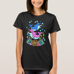 Rosa Blue Baby Dolphins Beach Sommarvaccinering T Shirt