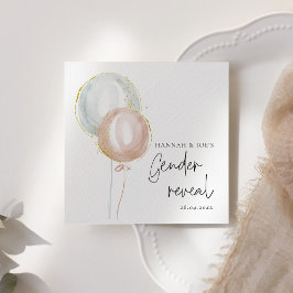Rosa & Blue Balloon Gender Reveal Team Boy Pappersservett