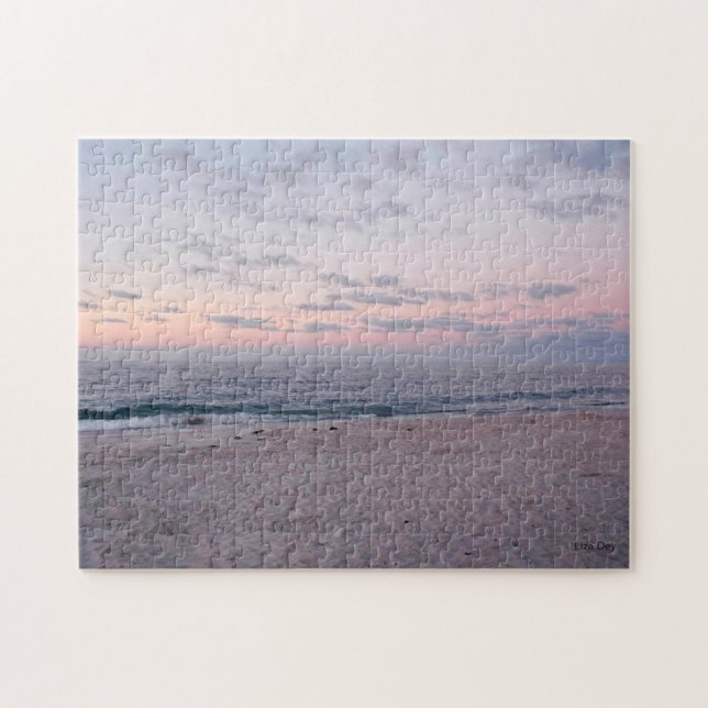 "Rosa & Blue Beach at Dawn" Jigszawa Puzzle Pussel (Horisontell)