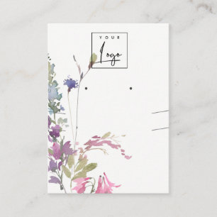 Rosa Blue Bell Blommigt Bunch Earring Necklace Visitkort