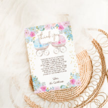 Rosa Blue Blommigt Gender Reveal Baby Shower
