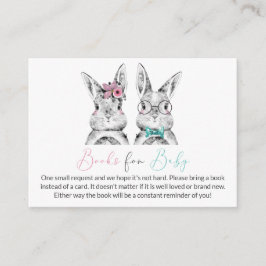 Rosa Blue Bunnies Gender Reveal Bokar för Baby Tilläggskort
