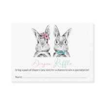 Rosa Blue Bunnies Gender Reveal Raffle