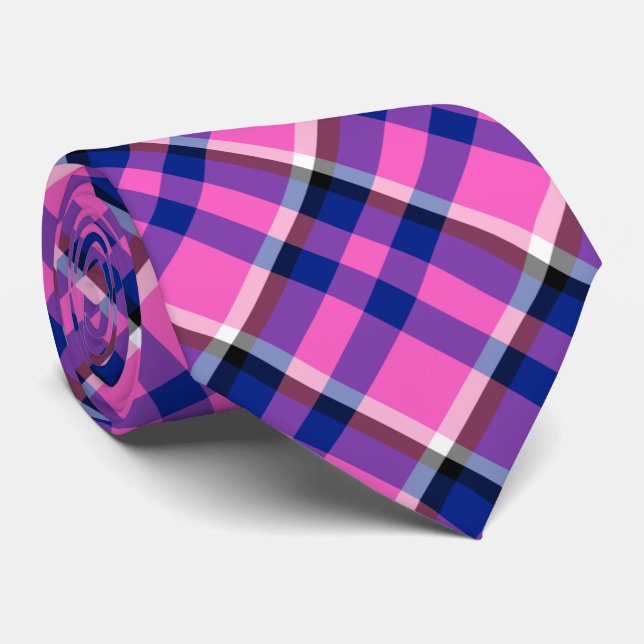 Rosa Blue Checkered Neck Tie Slips (Rullad)