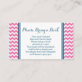 Rosa Blue Chevron Baby Shower Bok Request Card Tilläggskort