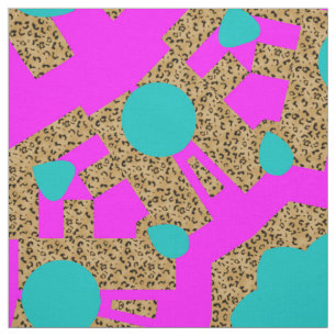 Rosa Blue Circle Leopard Animal Print Mönster Tyg