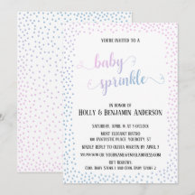 Rosa Blue Confetti Typography Baby Sprinkle