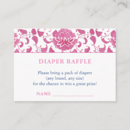 Rosa Blue Diaper Raffle Chinoiserie Baby Shower Tilläggskort