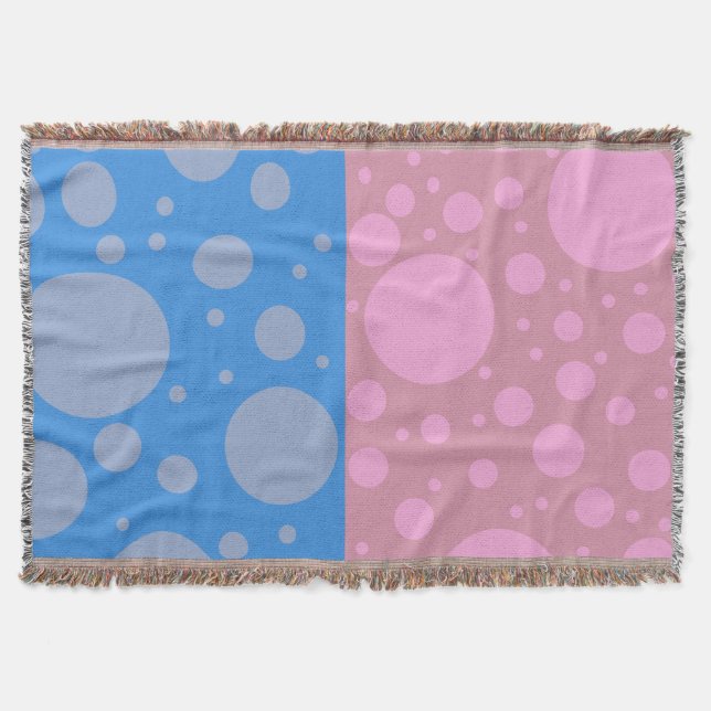 Rosa Blue Dots Throw Blanket Blanket Mysfilt (Framsidan)