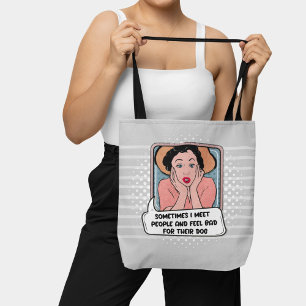 Rosa Blue Feminist Retro Pop Art Funny fras Tygkasse