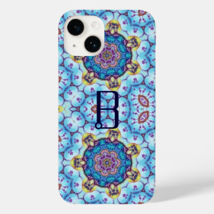 ROSA BLUE FRACTAL CIRCLES MONOGRAM