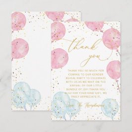 Rosa Blue Gender Reveal Tackkort Card Tack Kort