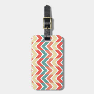 Rosa Blue Geometric Design Abstrakt Zigzag Mönster Bagagebricka