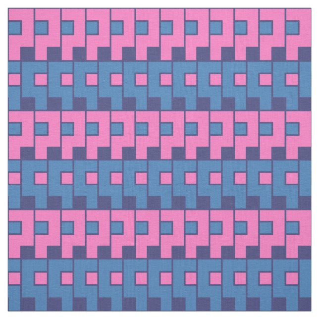 Rosa Blue Geometric Fabric Tyg (Provkarta)