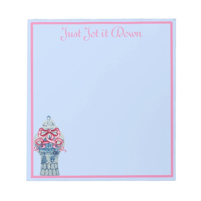 Rosa Blue Ginger Burk Burk Anteckningsblock Notes (Framsida)