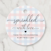 Rosa Blue Gingham Baby Shower sprinkled with Kärle