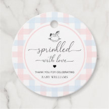 Rosa Blue Gingham Horse Sprinkled with Kärlek